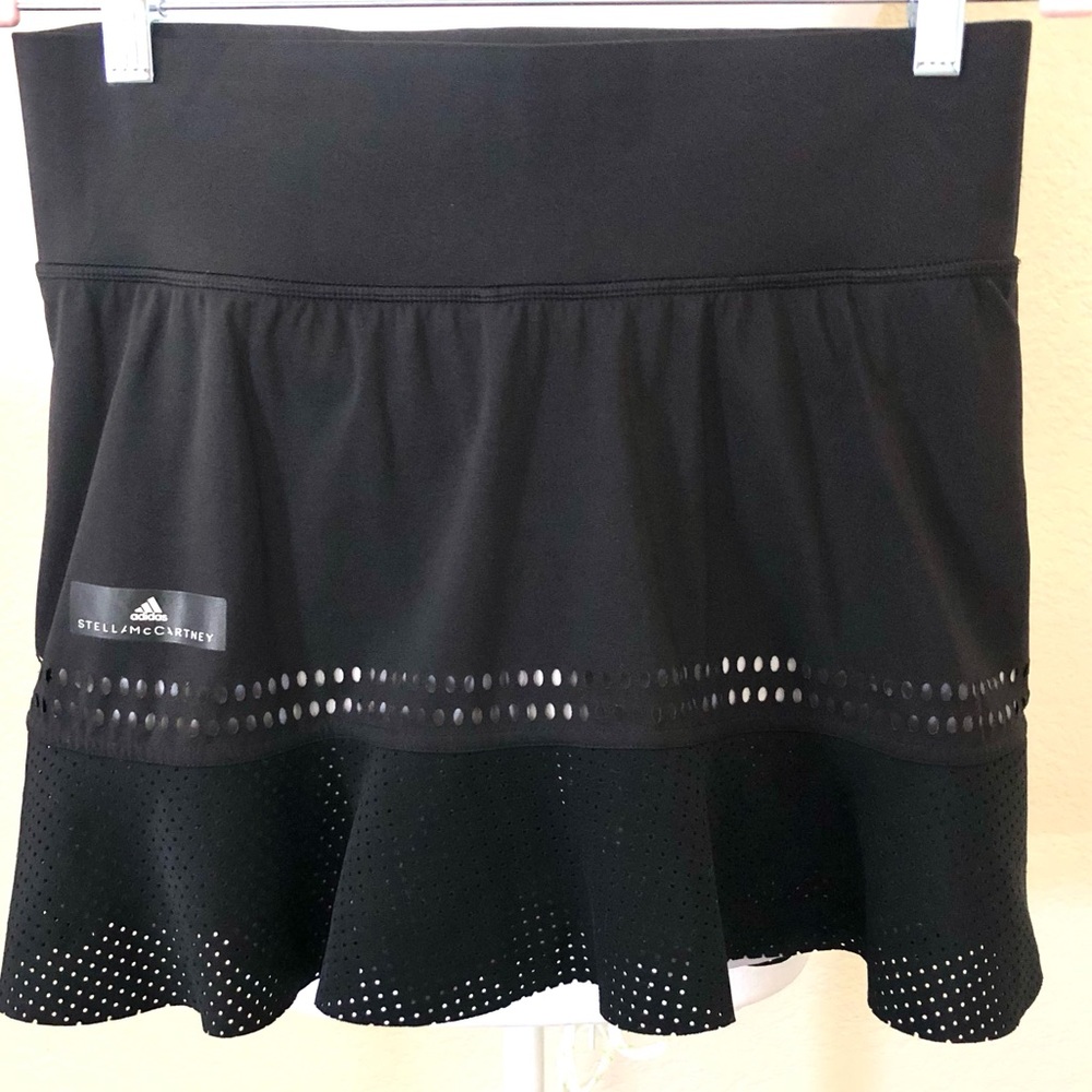 Adidas by Stella McCartney Black Perforated Athletic Skirt w/Shorts Underneath
